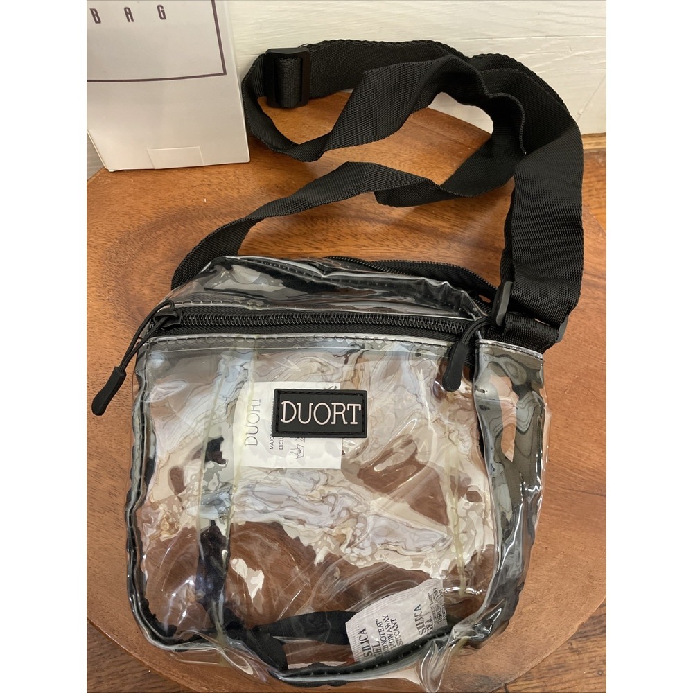 DUORT Clear Bag specific brand of stadium-approved clear bag, 2 Sections 6 X 8"